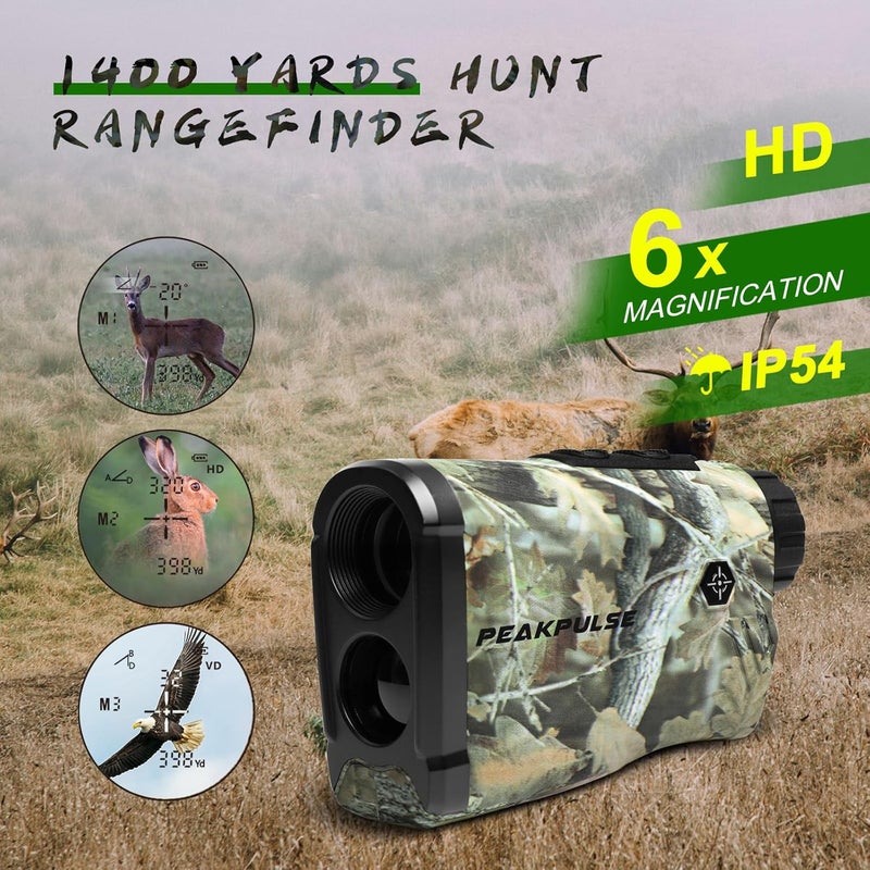 PEAKPULSE Hunting Range Finder 1400Yds Distance 6X Zoom 3 Modes Angle Horizontal Vertical Measurement - Image 3